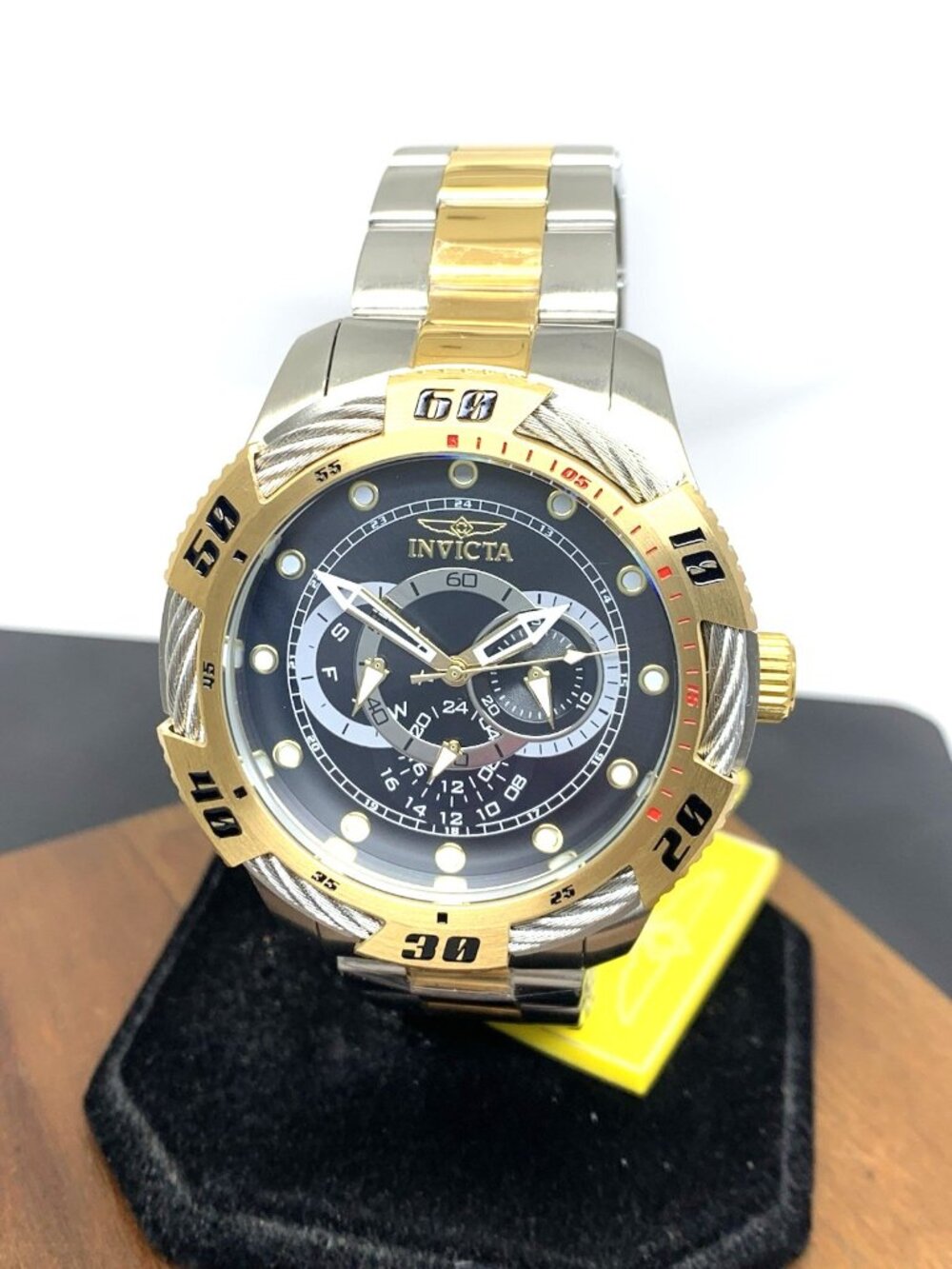 Invicta Men's Watch 45753 Speedway Quartz Chronograph Black Dial Two Tone 50mm